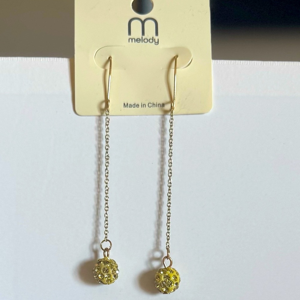 Yellow and Gold long Earrings NWT